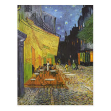 Vincent van Gogh - terrasse de café la nuit Cartes Postales