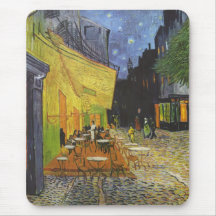 Vincent van Gogh - terrasse de café la nuit Tapis De Souris