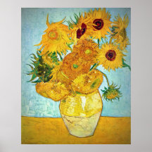 Vincent van Gogh - vase avec 12 tournesols Poster
