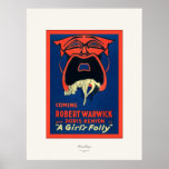 ~ vintage 1917 d'affiche de film de ~ de la folie 