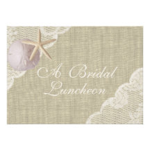 Vintage Beach Luncheon Custom Announcements