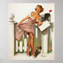 Vintage Retro Gil Elvgren Mail Box Pinup Girl Posters