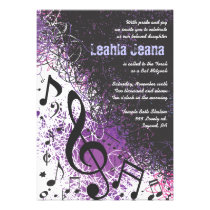 Violette FOLLE d'invitation de Mitzvah de barre de invitations