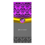 Violette pourpre de MONOGRAMME de GEMME de DAMASSÉ Invitation Personnalisée