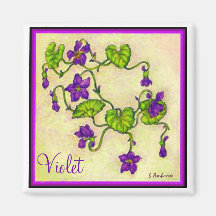 Violettes par S Ambrose Aimant Pour Réfrigérateur