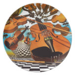 Violon de musique assiettes