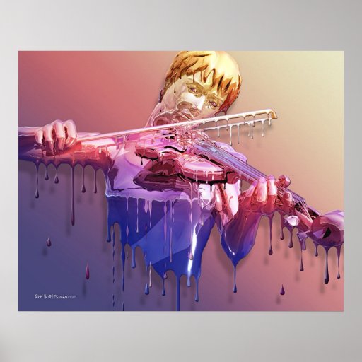 Violon pleurant affiche