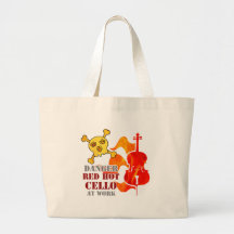 Violoncelle d'un rouge ardent sacs en toile