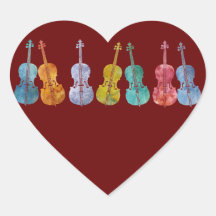 Violoncelles multicolores autocollants