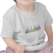 Violoncelles multicolores t-shirts