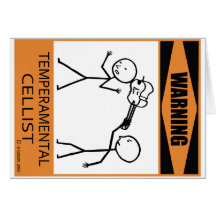 Violoncelliste capricieux d'avertissement cartes