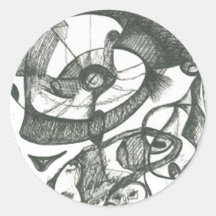 Visage abstrait autocollant