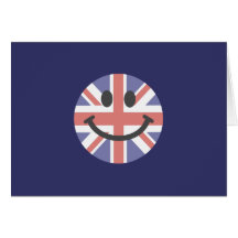 Visage britannique de smiley de drapeau cartes