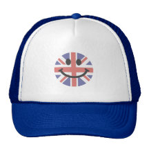 Visage britannique de smiley de drapeau casquette
