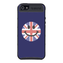 Visage britannique de smiley de drapeau étui iPhone 5