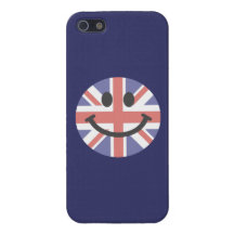 Visage britannique de smiley de drapeau iPhone 5 case