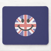 Visage britannique de smiley de drapeau tapis de souris