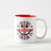 Visage britannique de smiley de drapeau tasse à café