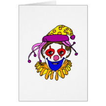 Visage de clown carte de vœux
