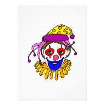 Visage de clown cartons d'invitation