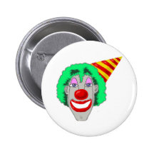 Visage de clown d'anniversaire badges