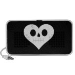 Visage de coeur de crâne haut-parleur ordinateur portable