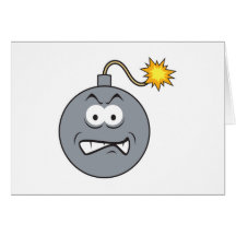 Visage de coutil de smiley de bombe carte