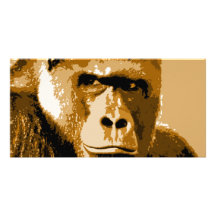 Visage de gorille cartes avec photo