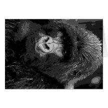 Visage de gorille cartes de vœux