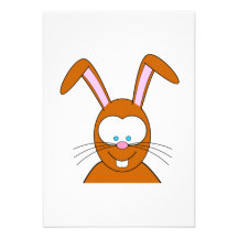 Visage de lapin de bande dessinée faire-parts