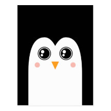 Visage de pingouin avec la grande carte postale de