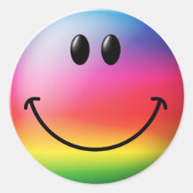 Visage de smiley d'arc-en-ciel autocollants