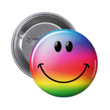 Visage de smiley d'arc-en-ciel pin's avec agrafe