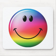 Visage de smiley d'arc-en-ciel tapis de souris