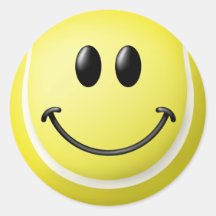 Visage de smiley de balle de tennis autocollant