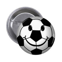 Visage de smiley de ballon de football badge