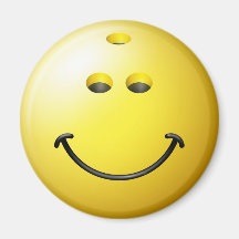Visage de smiley de boule de bowling aimants
