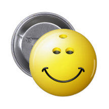 Visage de smiley de boule de bowling pin's avec agrafe