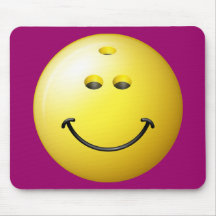 Visage de smiley de boule de bowling tapis de souris