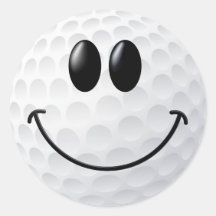 Visage de smiley de boule de golf adhésifs