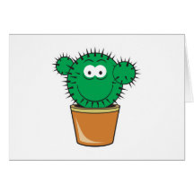 Visage de smiley de cactus carte de vœux
