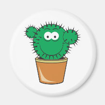 Visage de smiley de cactus magnets
