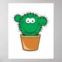 Visage de smiley de cactus posters