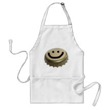 Visage de smiley de casquette de bouteille à bière tablier