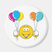Visage de smiley de célébration de ballons aimant
