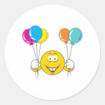 Visage de smiley de célébration de ballons autocollants