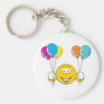 Visage de smiley de célébration de ballons porte-clés