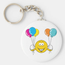 Visage de smiley de célébration de ballons porte-clé
