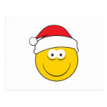 Visage de smiley de chapeau de Père Noël cartes postales
