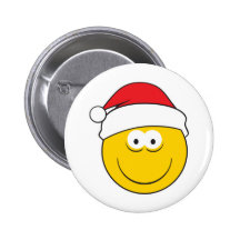 Visage de smiley de chapeau de Père Noël Pin's